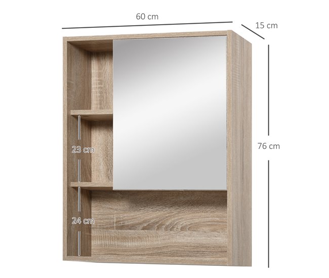 Armário de banheiro Painel de partículas kleankin 60 Castanho