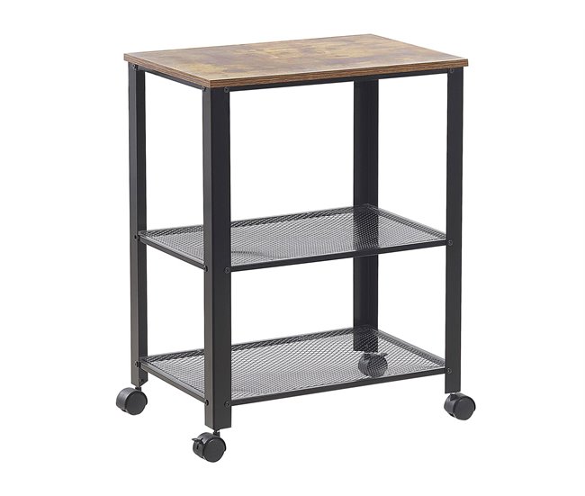 Beliani Carrito de cocina BOLZANO Preto
