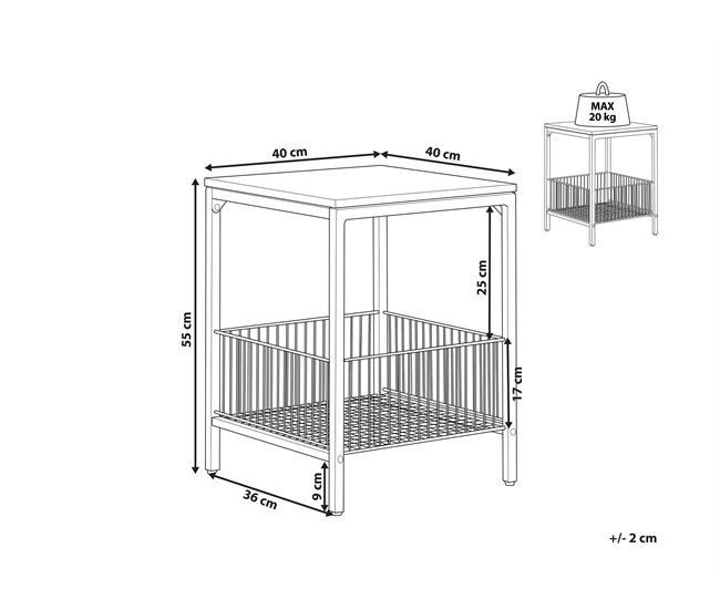 Beliani Mesa de apoio KENNER 40x40 Castanho