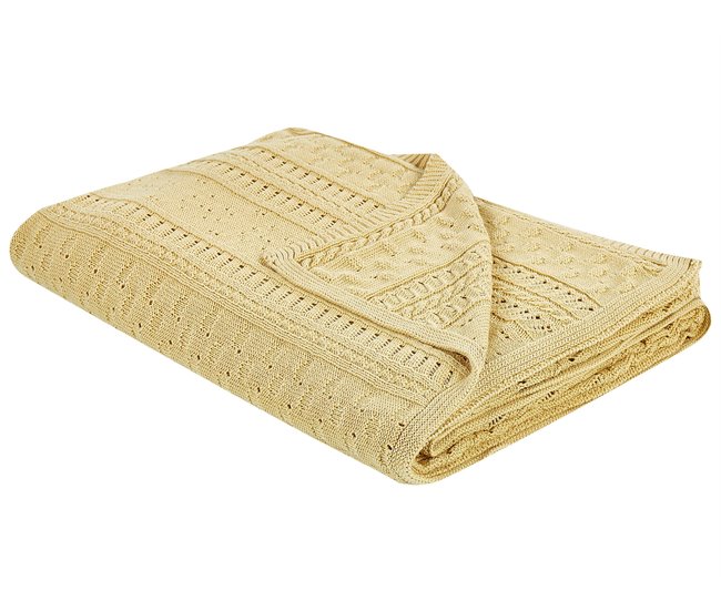 Beliani Cobertor DAULET Amarelo