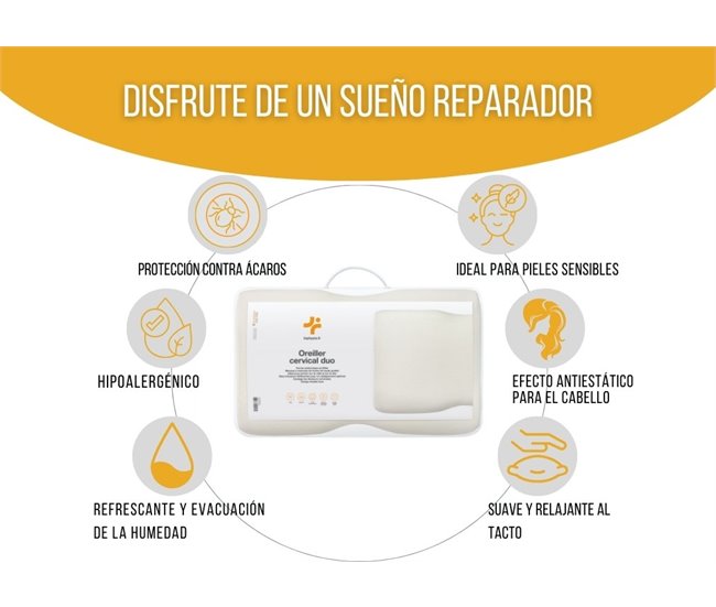 Almofada Ergonômica Cervical DUO com Fronha de Bambu Branco