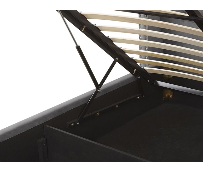 Beliani Cama com armazenamento Veludo LUBBON 210x217 Cinza
