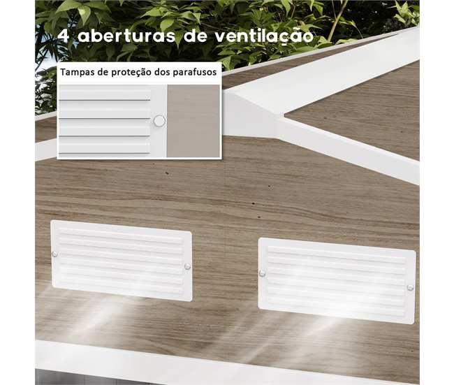 Abrigo de Jardim Aço Galvanizado e PP Outsunny Cinza