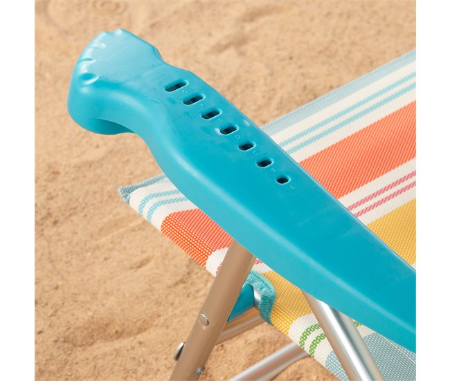 Aktive Pacote de 2 cadeiras de praia dobráveis 7 posições Multicor
