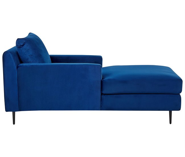 Beliani Chaise longue Veludo GUERET Azul Marino