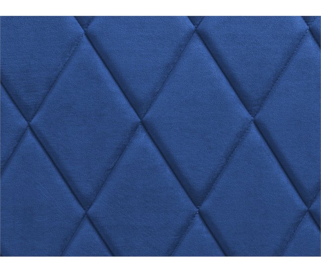 Beliani Cama com armazenamento Veludo ROCHEFORT 150x214 Azul Marino
