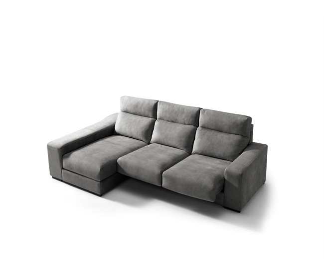 Chaise longue 3 lugares com 3 puffs FULL Antracite