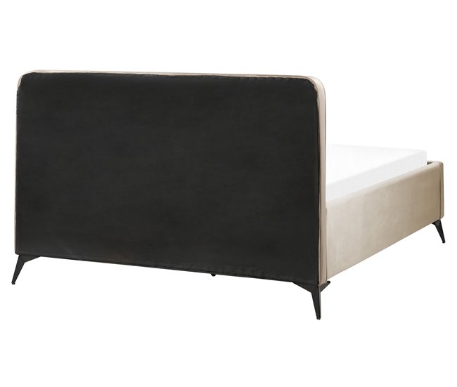 Beliani Cama com estrado Veludo VALOGNES 172x220 Bege