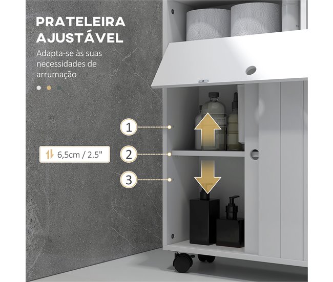 Armário Auxiliar Casa de Banho MDF kleankin, casa - casa de banho Branco