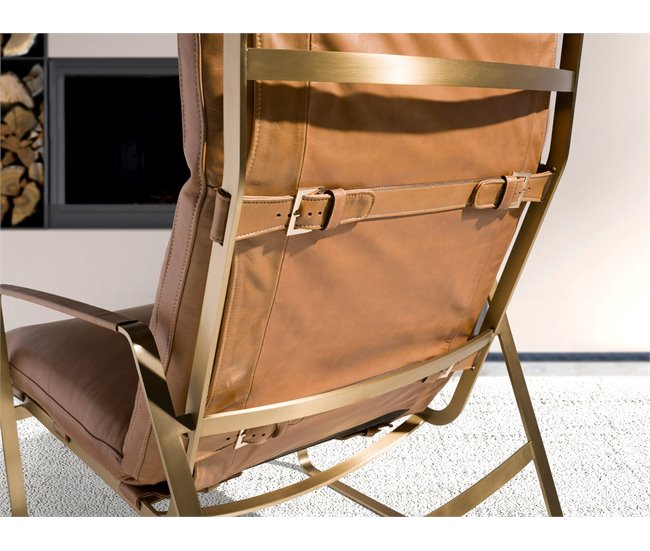 ANGEL CERDA Poltrona de couro Camel Camel