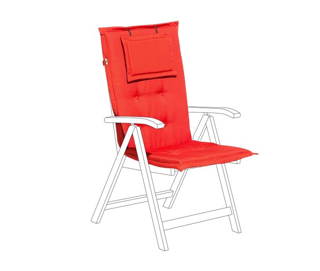 Beliani Almofada de assento para exterior TOSCANA Vermelho