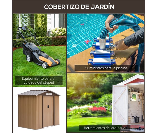 Abrigo de Jardim Aço Galvanizado e PP Outsunny 213 Amarelo