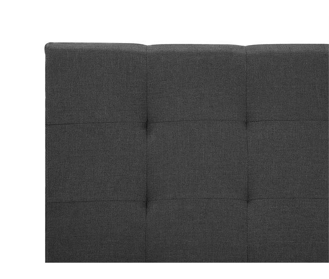 Beliani Cama com armazenamento Poliéster ROCHELLE 173x213 Cinza Escuro