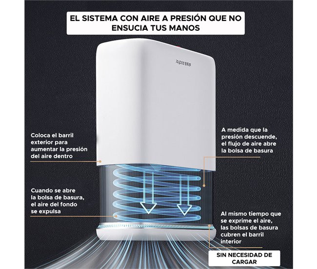 Lixeira grande de encaixe Joybos Branco