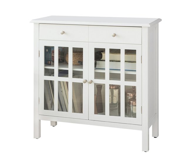 Aparador de cozinha com 2 gavetas e 2 portas FSB23-W SoBuy Branco