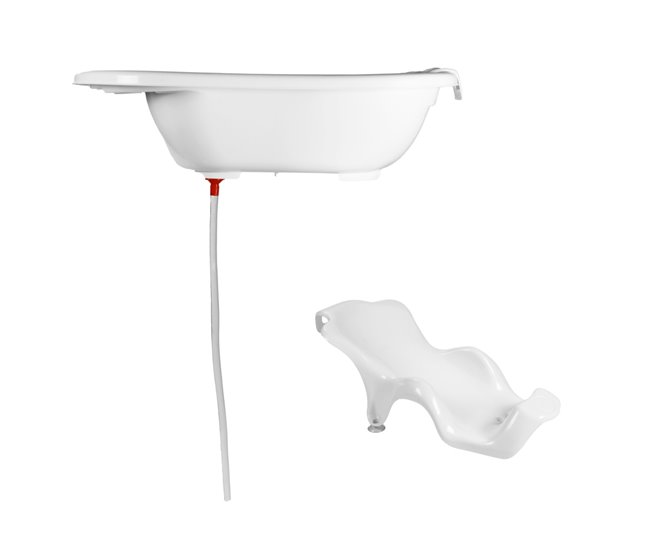 Banheira XL para recém-nascidos + espreguiçadeira ergonómica e antiderrapante Branco