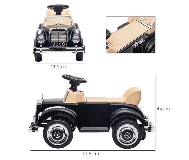 Carro Andador para Crianças PP e Metal AIYAPLAY Preto