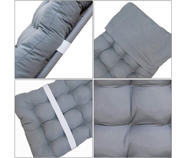 Almofada para espreguiçadeira de jardim 55x7 Cinza