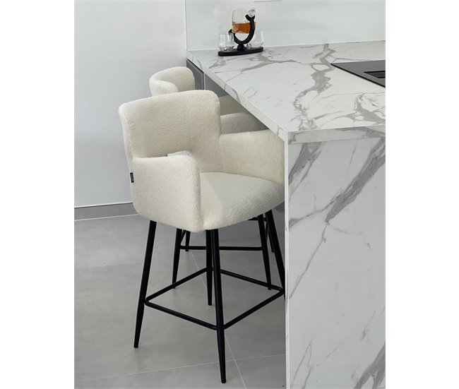 Beliani Banco de bar SANILAC Creme