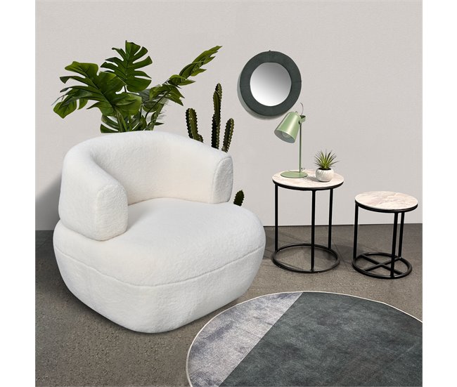 Cadeirão IVORY decorativo cor branca Branco