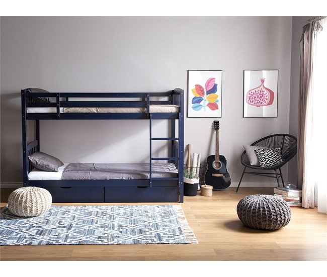 Beliani Beliche Pinho REVIN 87x208 Azul Marino
