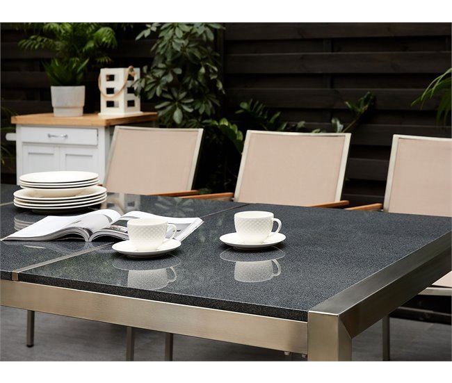 Beliani Conjunto de comedor GROSSETO Cinza