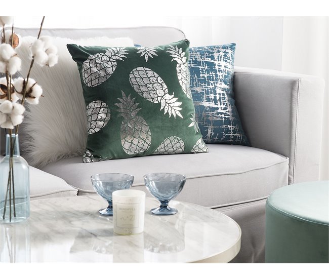 Beliani Almofada decorativa ASTILBE 45x45 Verde Escuro