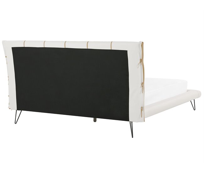 Beliani Cama com estrado Pele sintética BETIN 220x230 Areia