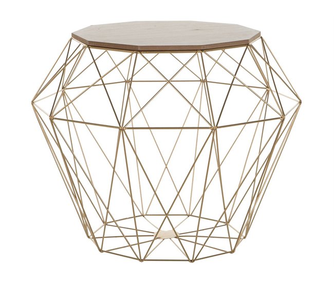 Beliani Mesa de apoio ELIDA 43x43 Dourado