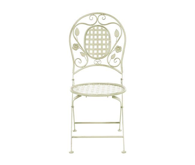 Beliani Cadeira de jardim BIVIO Branco/ Bege