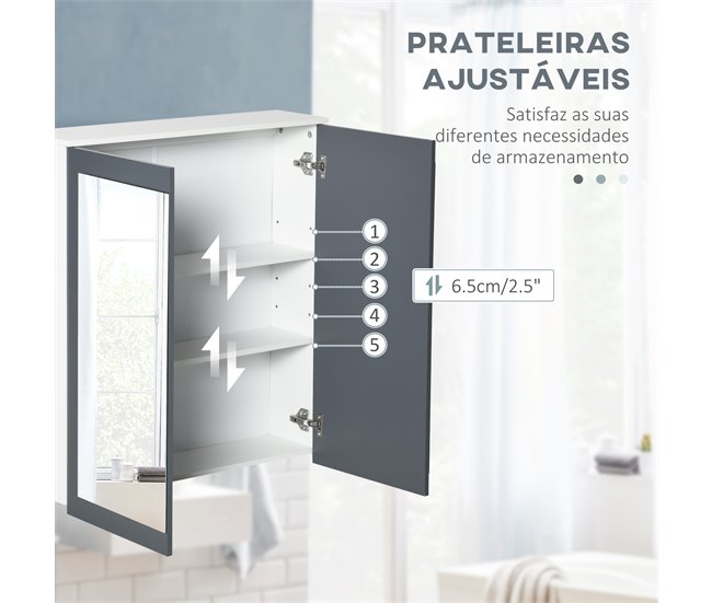 Armário de Casa de Banho MDF e Vidro kleankin Branco