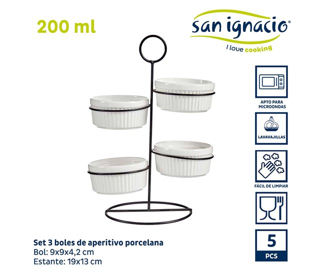 Conjunto de 4 taças redondas + prateleira me coleção VESSIA Branco
