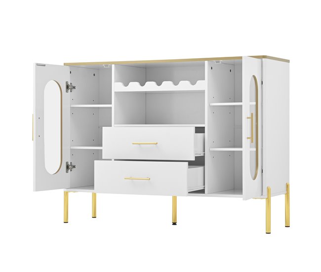 Aparador com 2 portas e 2 gavetas Branco