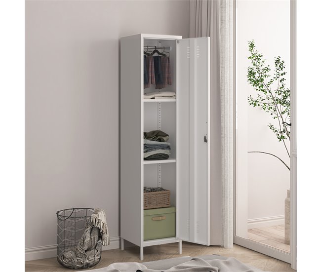 Armário de roupeiro Seinäjoki em aço 38 Branco