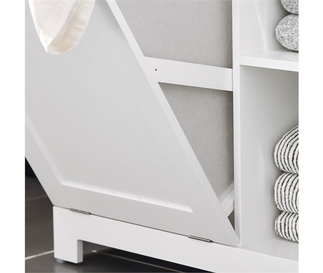 Armário de banho com 1 cesto e 3 prateleiras BZR105-W SoBuy Branco