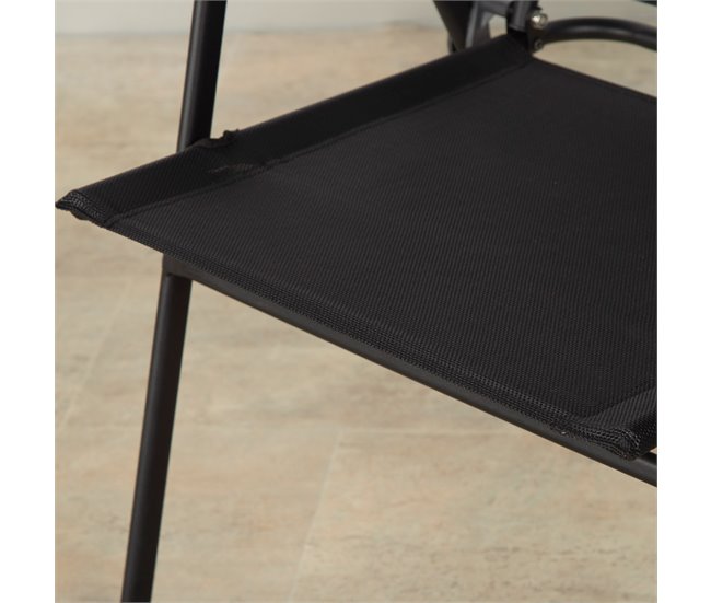 Aktive Conjunto de jardim dobrável com mesa e 2 cadeiras em aço Preto