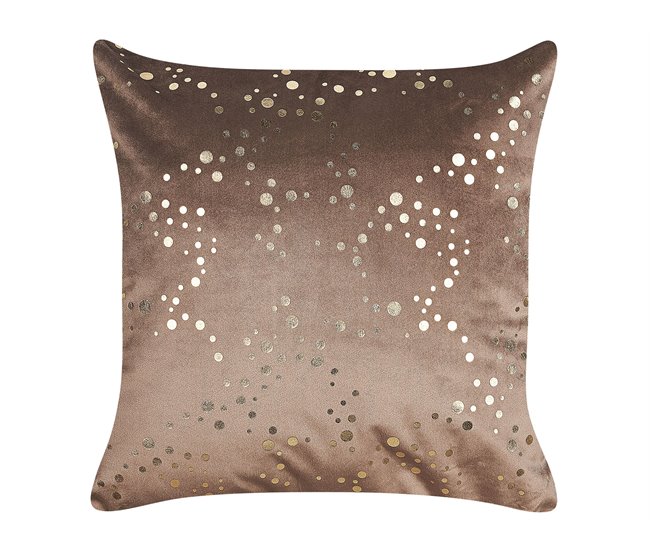 Beliani Almofada decorativa POPPY Castanho