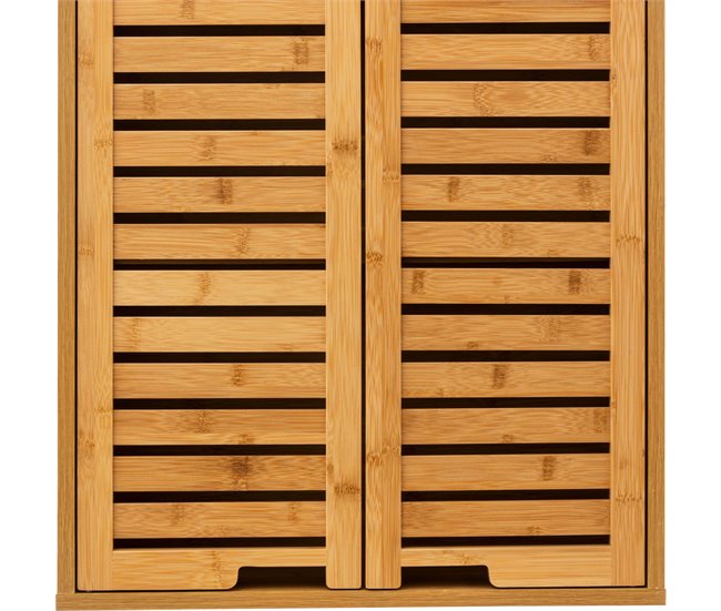 Aparador moderno de bambu Sicela com 2 portas Castanho