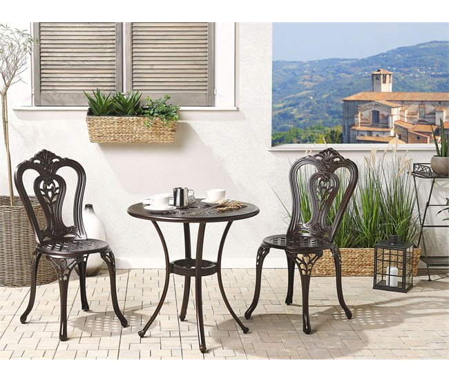 Beliani Mesa de jardim BOVINO Castanho