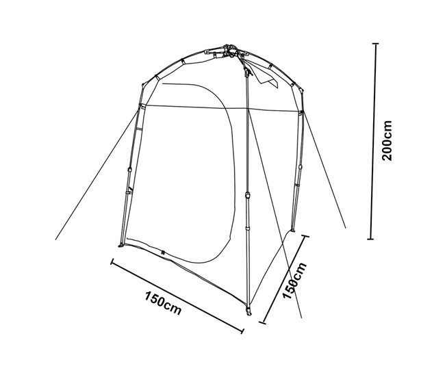 Tenda de duche Ayas tenda de campismo dobrável 150x150 Azul