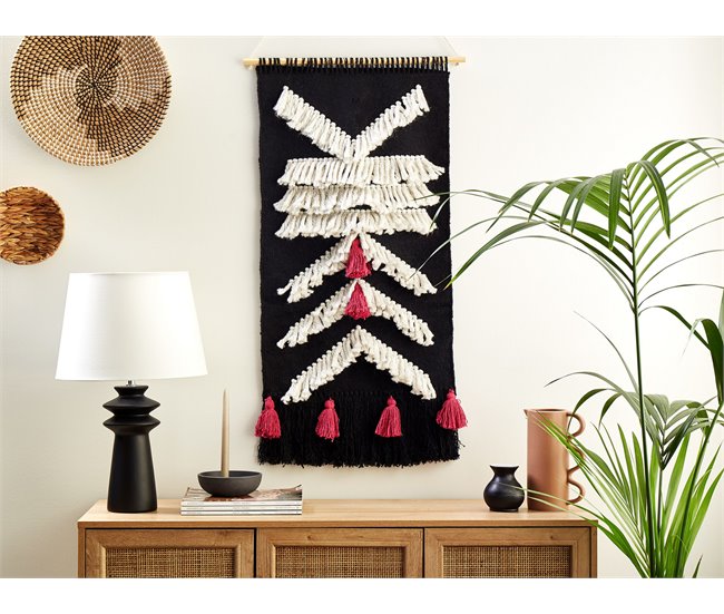 Beliani Decoração de parede em tecido PAKPATTAN Preto