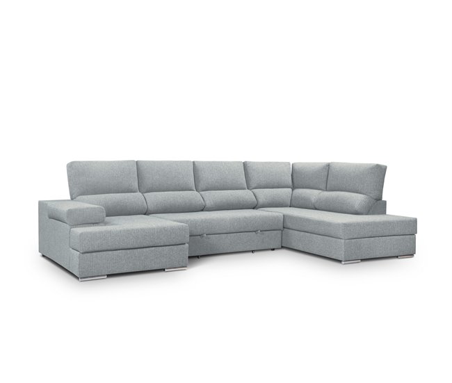 Sofá de canto com cama BARI Azul