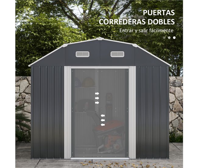 Abrigo de Exterior Aço galvanizado Outsunny Cinza