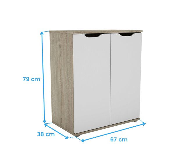 Aparador moderno para sala de estar com 2 portas dobráveis Multicor