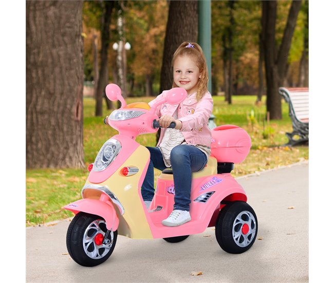 Moto elétrica metal e PP HOMCOM Rosa