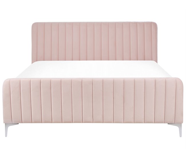 Beliani Cama Veludo LUNAN 166x215 Bege