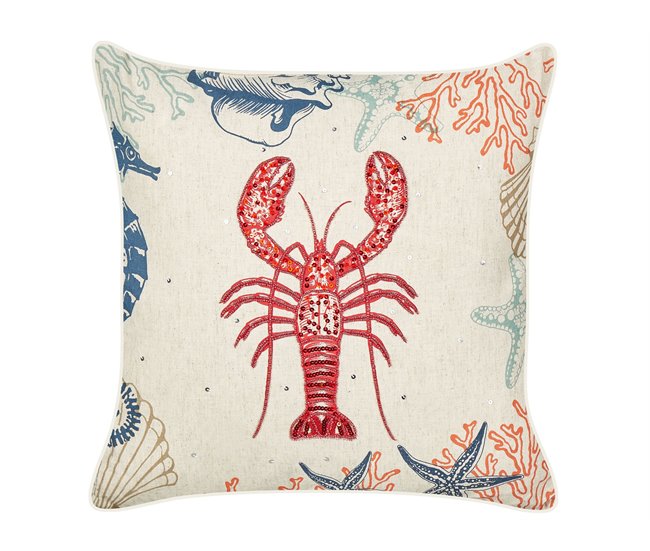 Beliani Almofada decorativa KELP Bege