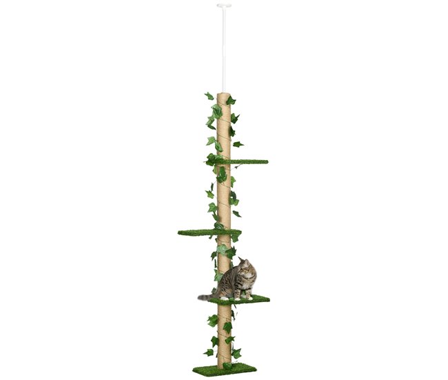 Árvore para Gatos Aglomerado de madeira, ABS e Juta PawHut Verde