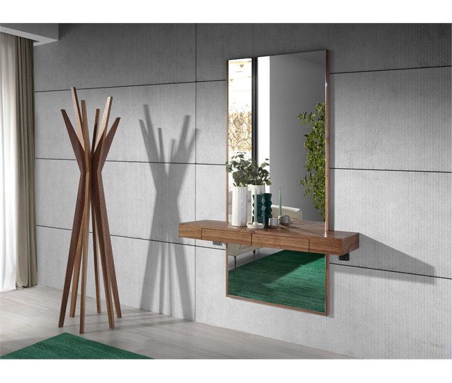 ANGEL CERDA Espelho de parede retangular nogueira Nogal