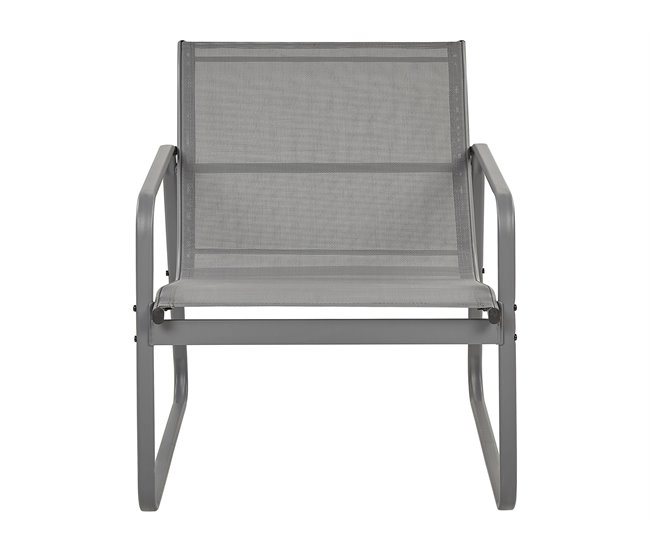Beliani Conjunto lounge Aço BARREA Cinza